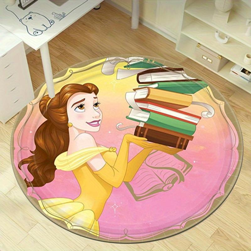 

1pc Princess Printed Round Area Rug, Non-Slip Floor Mat, Machine Washable, Laundry Room, Bedroom, Living Room, Home DecorRD05193 80cm by 80cm