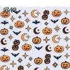 DIY Nail Stickers Halloween Self Adhesive Stickers, Pumpkin Bat Moon Star Manicure Decals, Art Decoration for Home Salon Decorative
