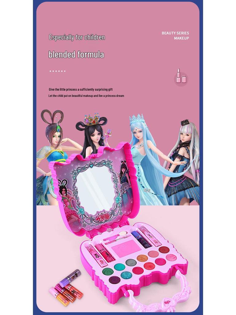 Ye Luoli Kinder-Make-up-Set: Nagellack, Kamm, Verkleidungs- und Lippenstift-Set sowie Koffer-Spielset.
