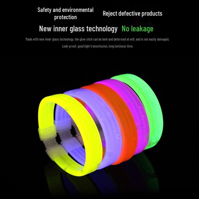Triple Glow Fluorescent Bracelets - Nontoxic Party & Concert Accessories