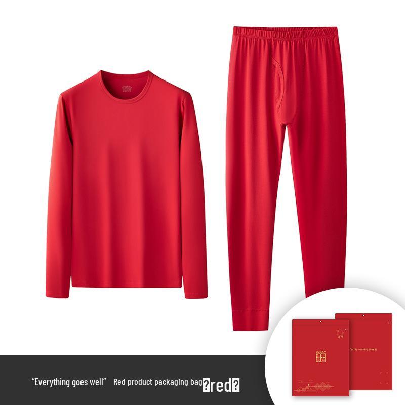 2025 Autumn Winter Cotton-Modal Couple's Warm Underwear Set