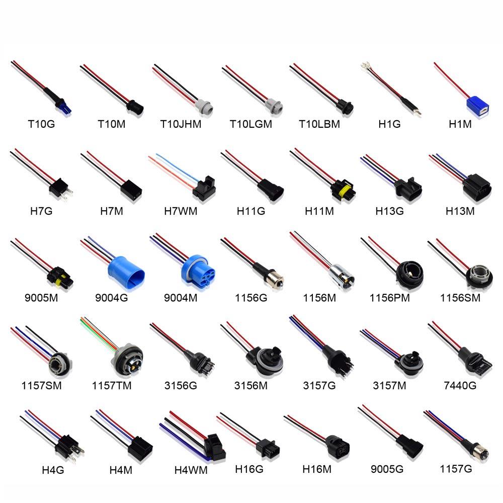 2 Pièces H7 H4 9005 Douille Lignes de Lumière de Voiture Adaptateur Câblage Faisceau d'Ampoules de Phare de Voiture Connecteur Prise Mâle Femelle Câble d'Extension