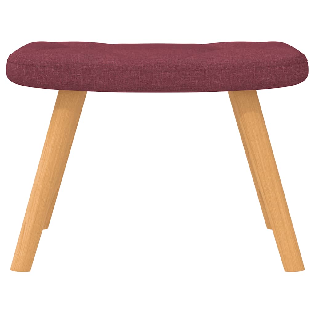 Rocking Chair with Ottoman Fabric Burgundy