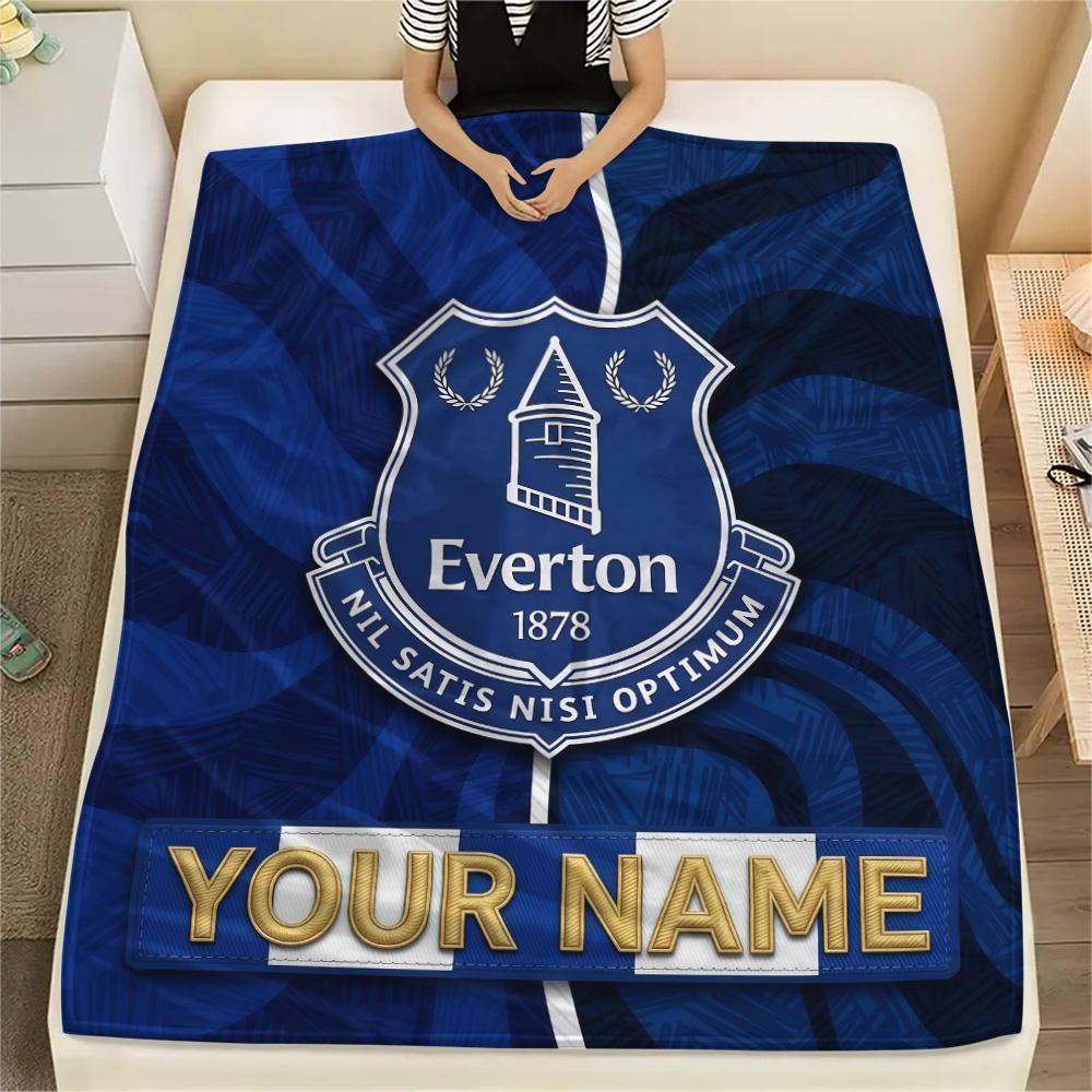 Custom Name Everton2 Flannel Blanket, High quality Comfortable for All Seasons, Home Decor, Warmth and Comfort