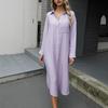 Women's Fashionable And Casual Solid-color Cotton And Linen Dress
