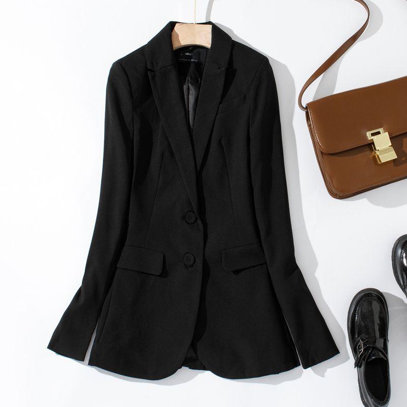 

Женский раздельный приталенный костюм из вискозы с длинными рукавами Black XS