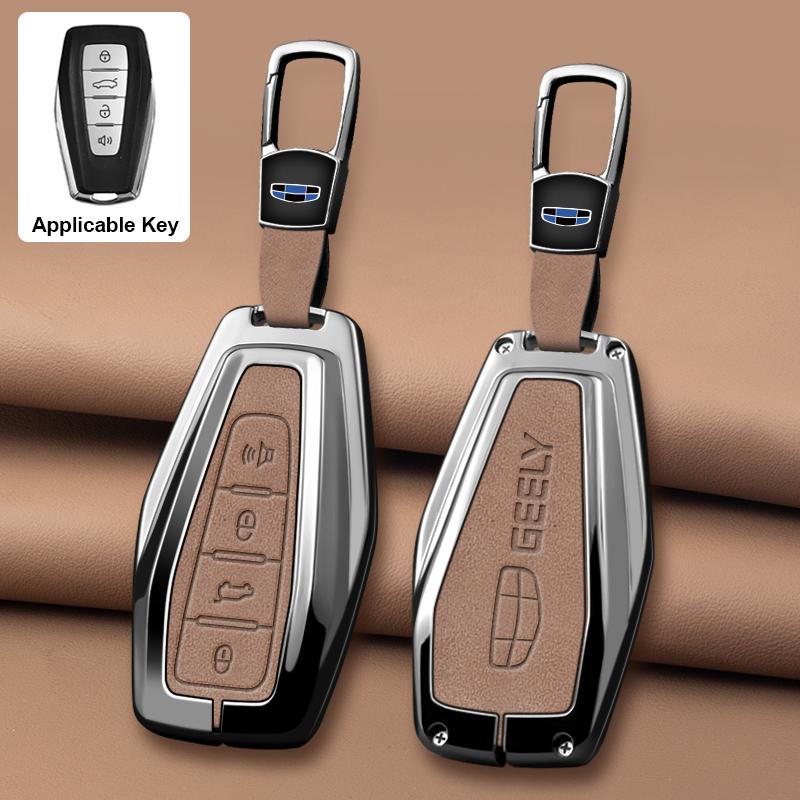 Zinc Alloy Leather Car Key Fob Case For Geely Cool Loch X6 X7 Ex7 Emgrand Global Eagle Gx7 Key Case Car Key Fob Case