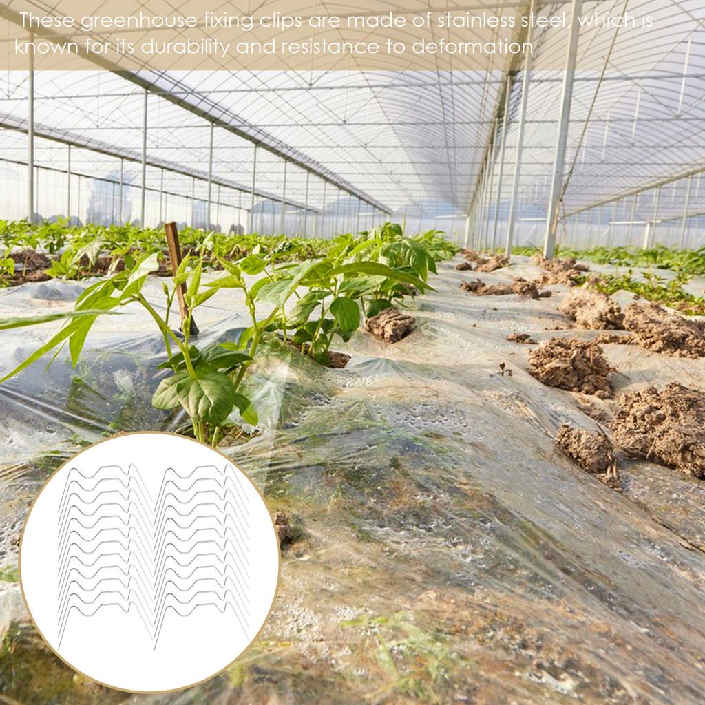 25Pcs W Nail Fixing Clips Greenhouse Stainless Steel Durable Glass Pane Holders Removable Glazing Clips Greenhouse Fixing Tool