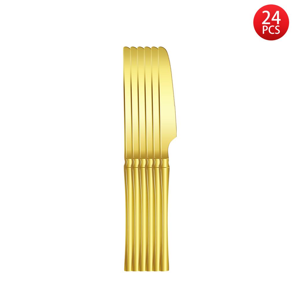 5/6/20/30pcs Gold waist cutlery set household stainless steel cutlery including knife, fork and spoon western cutlery