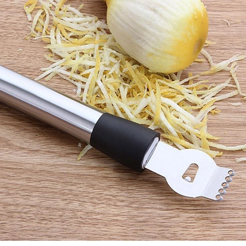 1 st Fruktskalare i Rostfritt Stål Citron Apelsin Zestjärn Rivjärn Grönsaksskalare Handtag Lime Zest Skalkniv Verktyg