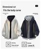 Men's Reversible Trendy Loose Hooded Jacket, Black/Light Gray, Spring/Autumn Casual Sportswear.