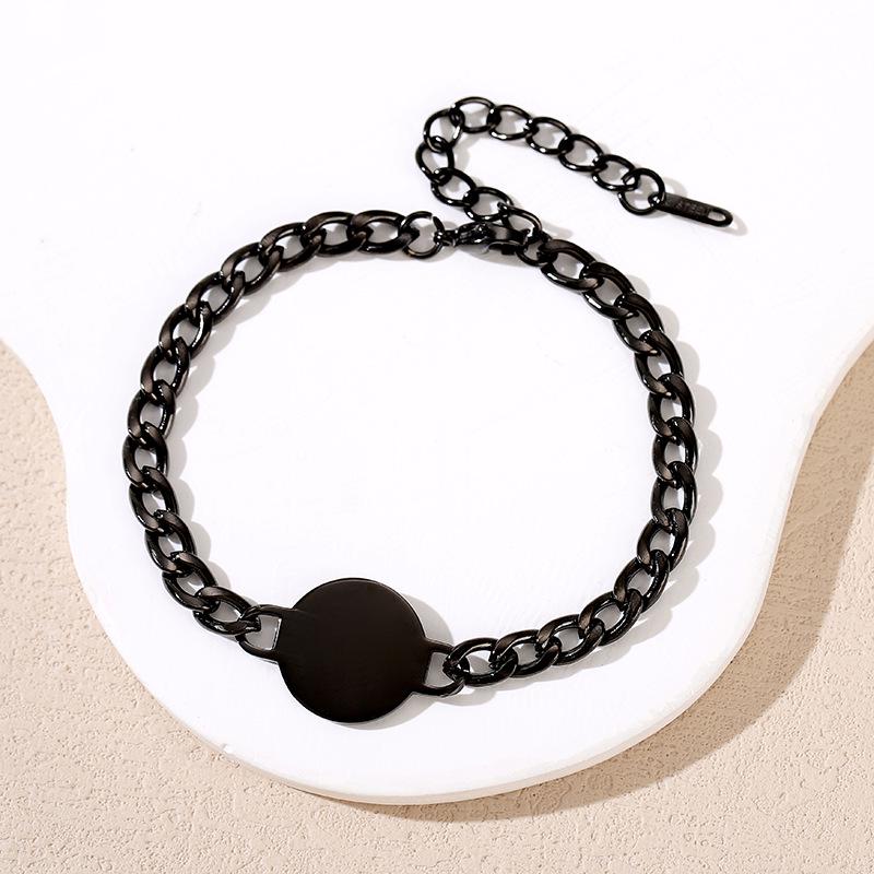 European & American Laser Engraved Stainless Steel Cuban Link Bracelet
