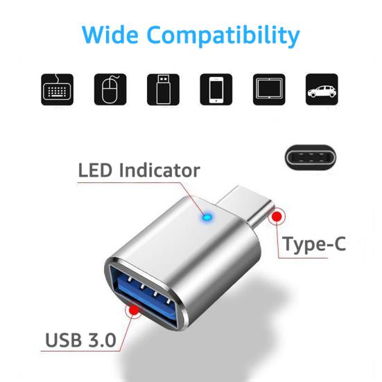 OTG převodník Víceúčelový vysokorychlostní přenos typu C na USB Mini OTG adaptér Flash disk