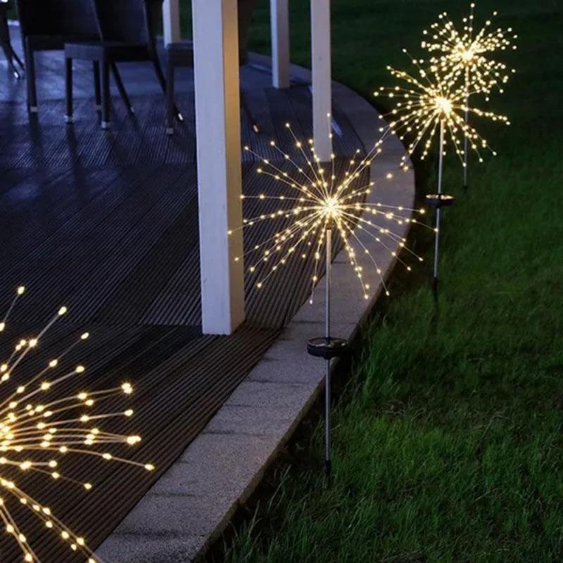 2PCS Led Solar Firework Lights Outdoor DIY String Lights Festival Landscape Garden Decoration Waterproof Lawn Light 1 / 2 PCS