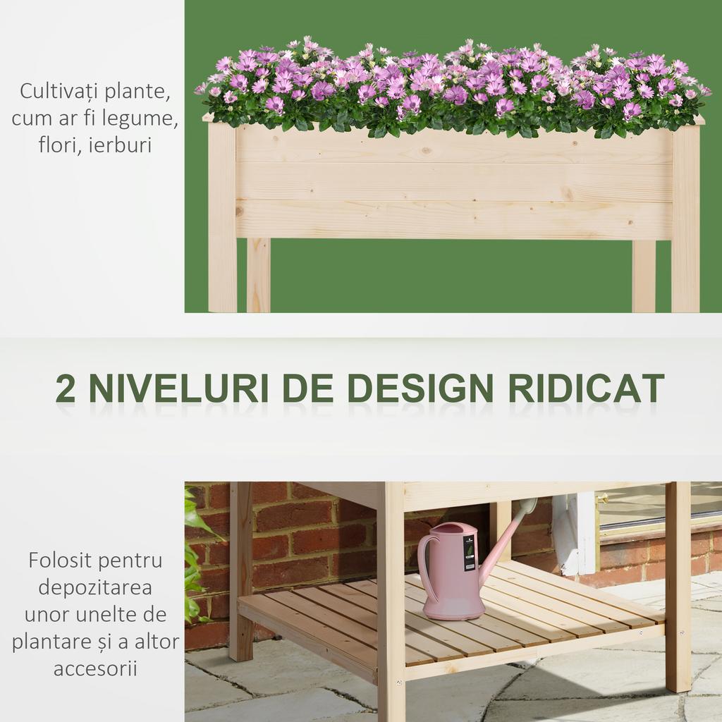 Wooden Urban Roof Garden With Flower Cover And Fabric Case 91x91x81cm