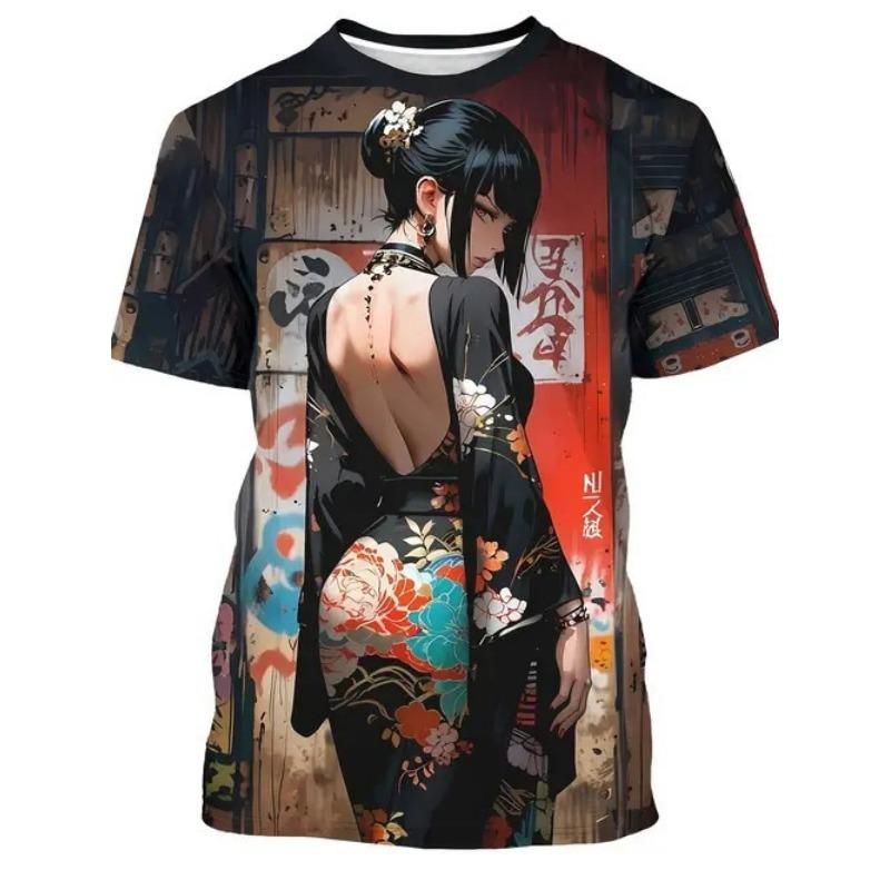 

Новая Повседневная и Универсальная Тренд Аниме 3D Принт Монахиня Воин Узор Меча Женская Футболка с Коротким Рукавом 6XL