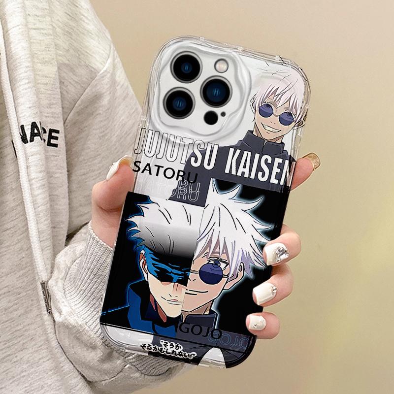 New Jujutsu Kaisen Satoru Gojo Anime Phone Soft Case for iPhone 16 15 14 ProMax 13 12 11 8 7 Plus X XR XS Max TPU Silicone Cover