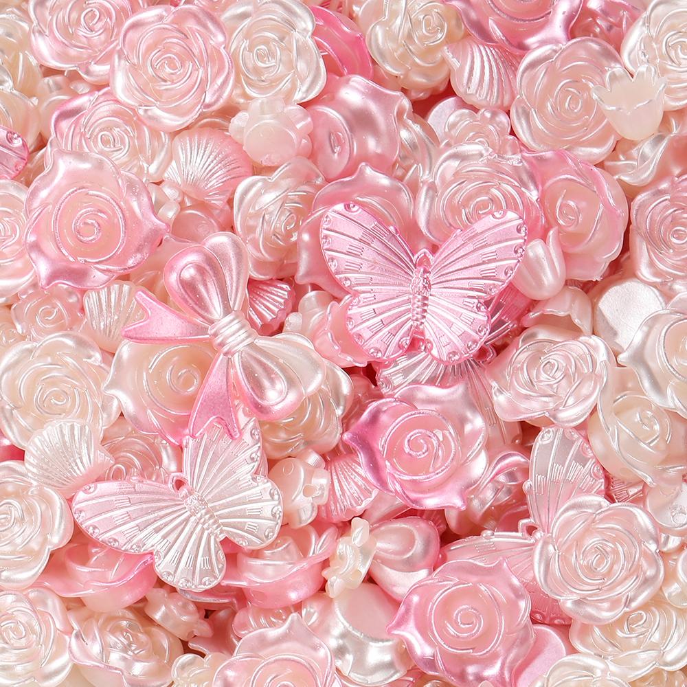 30g/Lot Colorful Mixed Butterfly Fan Acrylic Beads Spacer Loose Bead for DIY Necklace Bracelet Jewelry Making Accessories