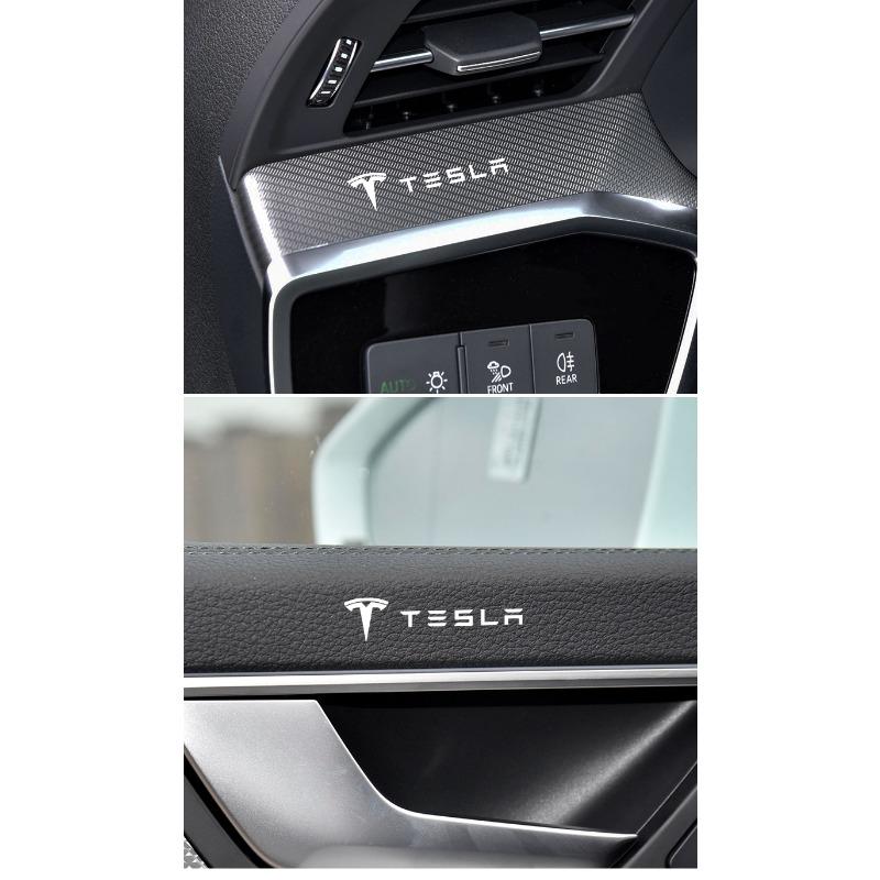 2/5/10Pcs Car Interior Random Stickers Car Steering Wheel Emblem Styling For Tesla Model 3 Model X S 2016-2023  Model Y Decals TM3 TMX