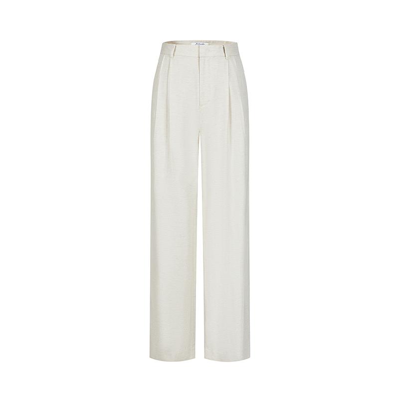 Jiuzi Anna Kou Temperament Old Money Wind Pleated Straight Leg Pants