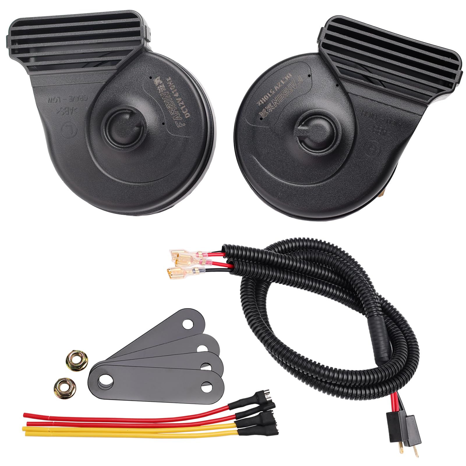 

FARBIN Автомобильный гудок Тонкая модель Премиум-гудок + Разветвленный жгут проводов Совместимая с Toyota/Honda/Nissan/Suzuki автомобильная проводка для гудка с плоским терминалом