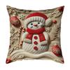 Christmas Pillow Cover 18x18 Inch Santa Reindeer Cushion Cover with Hidden Zipper Tree Snowman