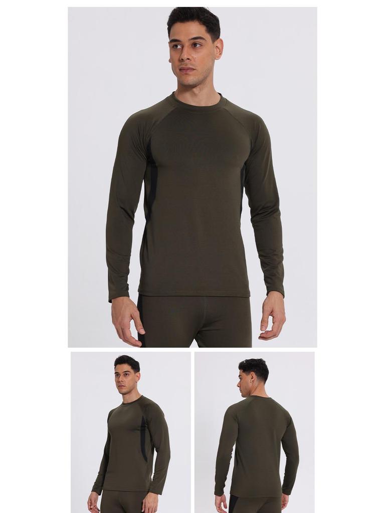 Men's Quick-Dry Fleece-Lined Base Layer for Outdoor Sports, Hiking, Mountaineering, Skiing, and Fitness