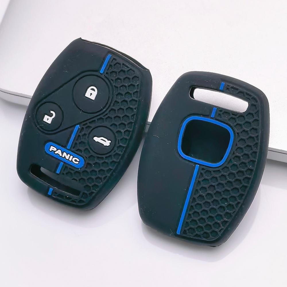 Schlüsselanhängerhülle für Honda Accord Civic Modelle CRV Silikon-Schlüsselanhängerhülle für Honda Accord Civic CRV 4 Tasten Gerade Fernbedienungsschlüssel-Schutz
