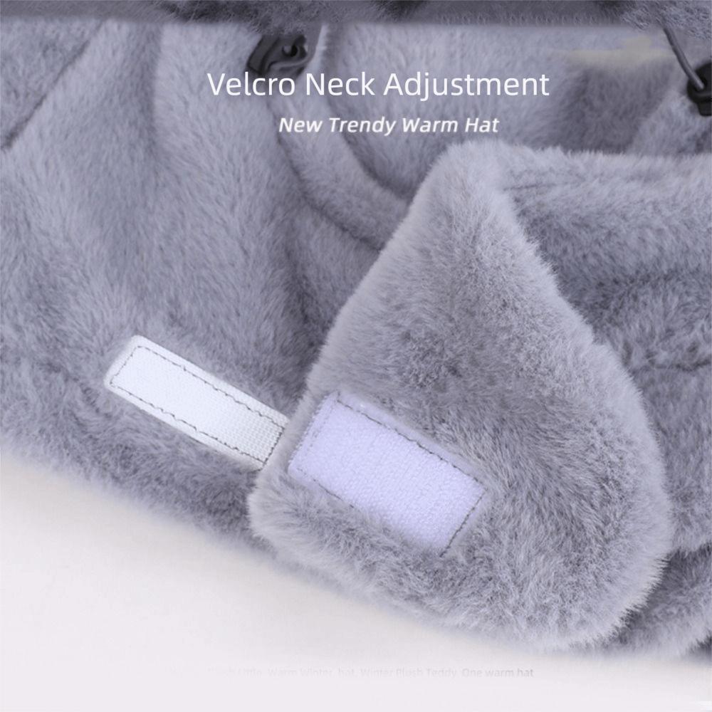Cute Seal Plush Hooded Scarf 3 in 1 Ear Protection Hat Simple Earflap Hat Streetwear