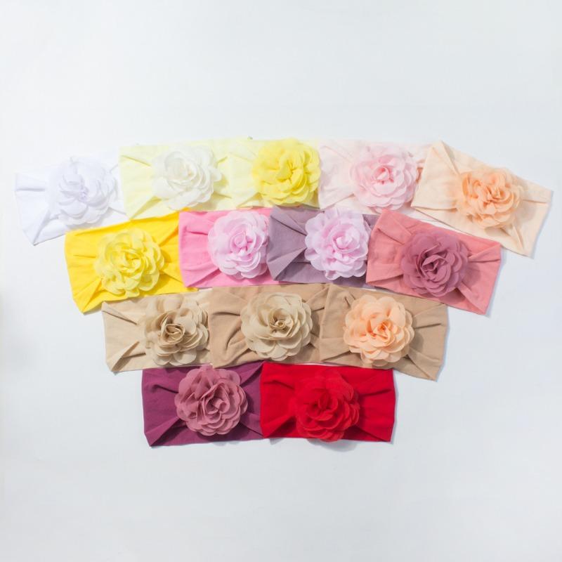 New Baby Cute Sticky Flower Headband, Comfortable and Soft Boys and Girls Hair Accessories, Fontanelle Baby Headband