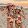 Mädchen Badeanzug Einteiler Unabhängigkeitstag Print Ärmellos Lässig Badebekleidung für Kinder Sommer Strand Pool Kleidung