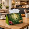 1pc Tropical Jungle Flora Tissue Box Holder | Multi Functional Napkin Dispenser, Two Sizes Available Suitable for Home, Parties, Car Decoration Vibran