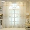1PC LOZUJOJU Elegant European Embroidered Three-dimensional Sheer Curtain 260cm Height Tulle for Living Room Bedroom Window Decoration Home Decor