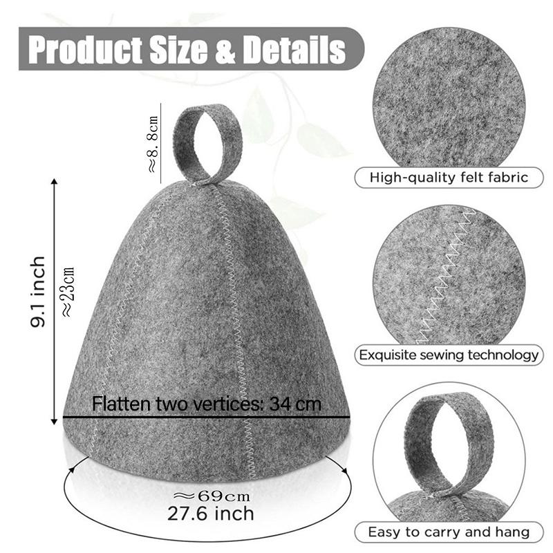 Sauna Hats Thicken Wool Felt Shower Cap Hair Turban Quickly Towel Drying Hats Felt Sauna Hat Men Dry Sauna Cap for Man
