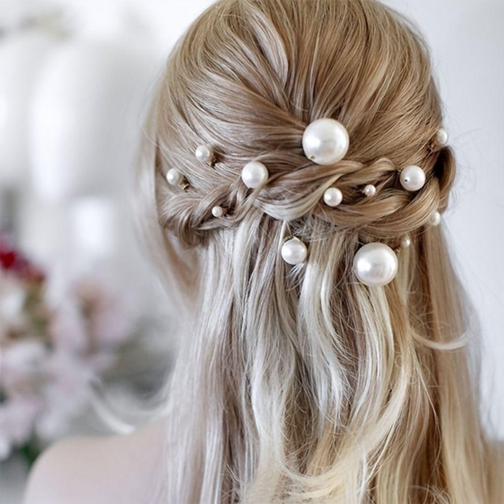 18Pcs/Set Double Head Faux Pearl Hair Pin Elegant Bridal Hair Jewelry Wedding Hairpins  Women