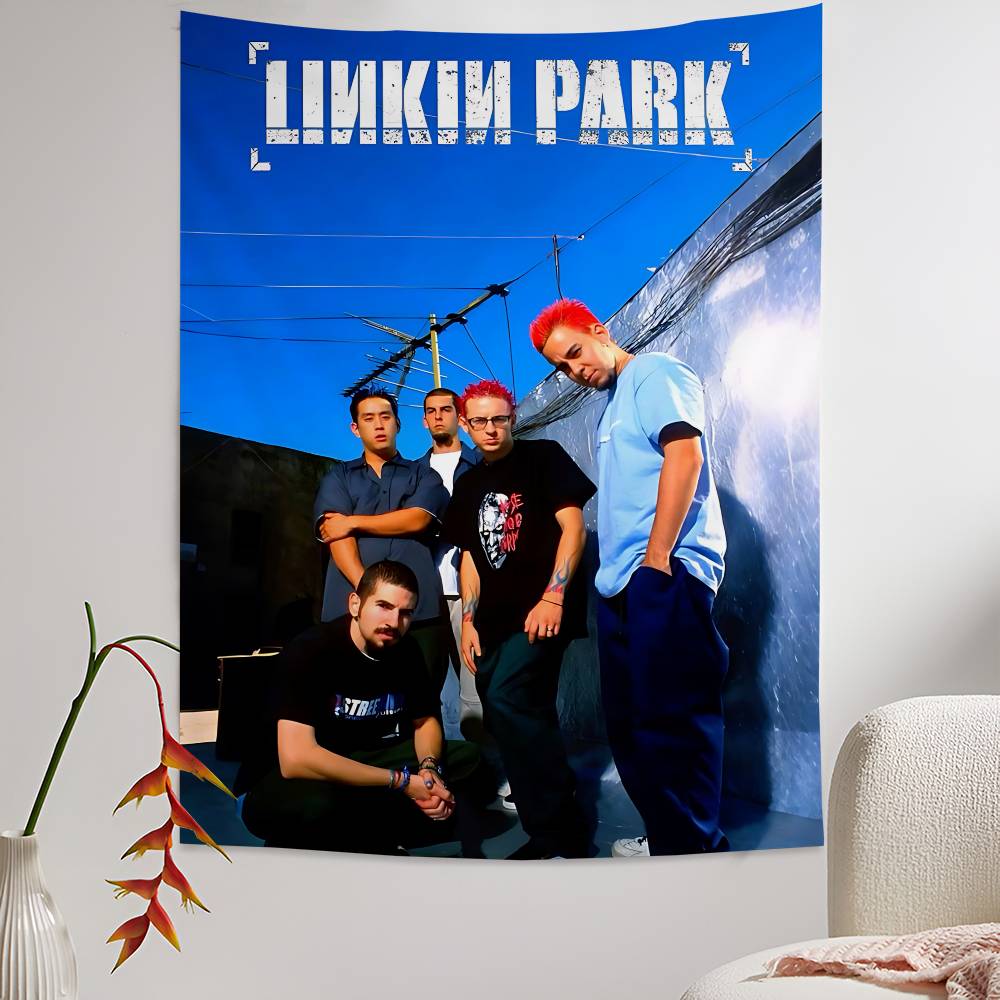Nu Metal Band L-Linkin P-Park Cartoon Tapestry Art Science Fiction Room Home Decor Wall Hanging Sheets