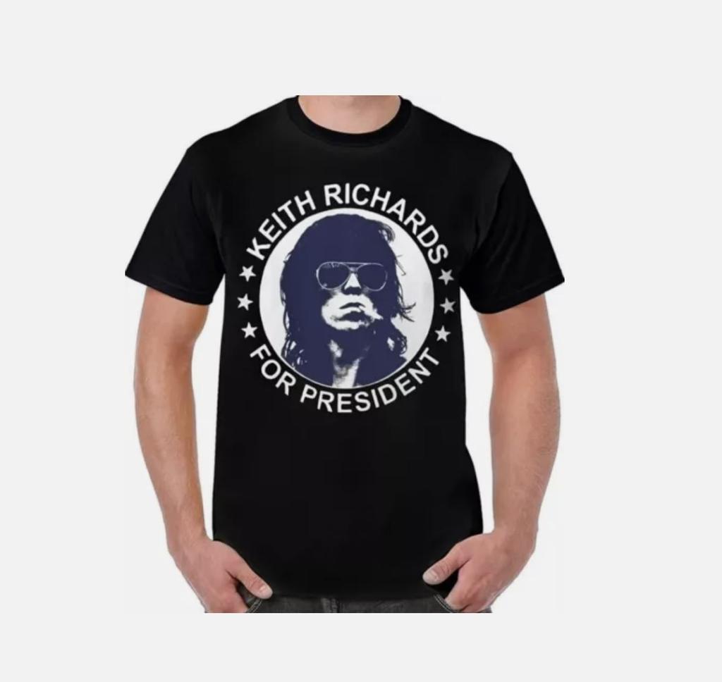 Camiseta Keith Richards Para Presidente Camiseta Unisex de Manga Corta Todas las Tallas