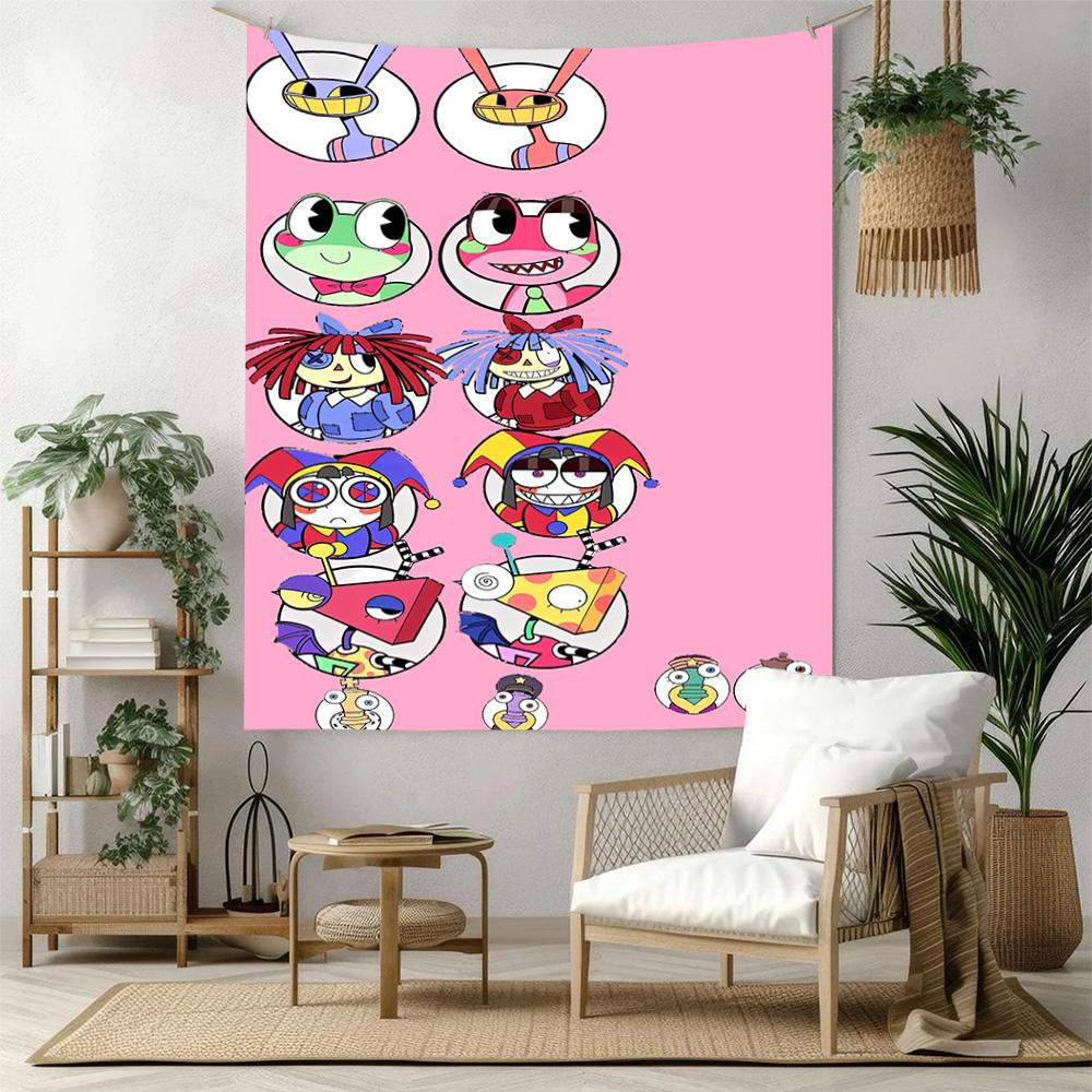 Digital Circus Wall Decor Tapestry Art For Pet Memorial Birthdaywedding Party Backdrop Family Gift