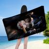 1pc Cool Chimpanzee Beach Towel Smoking Cigar Print Funny Animal Design Quick Dry Soft Microfiber Bath Towel For Men Humor Gift
