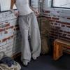 American high street hip-hop casual pants, loose wide-leg long trousers Women's Wide Leg Drawstring Sweatpants Trendy Streetwear Wide Leg Sweatpants