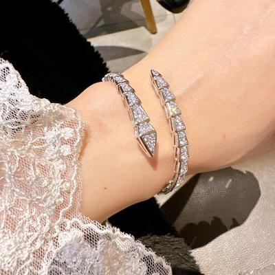 Hollow Cross Opening Snake Bracelet Color Snake Bone Micro-encrusted Zircon Bracelet Spirit Snake