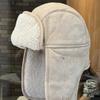 Lei Feng hat fashion men winter thickened pilot cycling ear protection PU leather women warm waterproof lamb wool tide