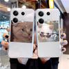 Funny Cat Patterned Soft Silicone Clear Case For Xiaomi Redmi Note 13 Pro 13C Samsung A55 A54 A34 S24 M35 iPhone 15 Camera Protective Shockproof Cover