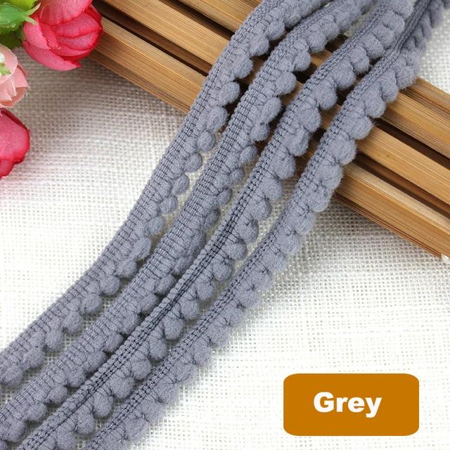 1-10Yards Mini Colorful Pearl Pompom Decoration Ball Tassel Ribbon Sewing Lace Knitted Fabric Handmade DIY Craft Accessories