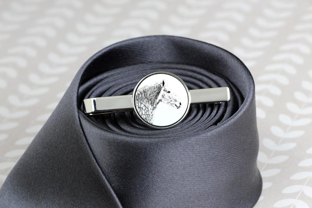 Percheron - tie clip with a horse, personalized tie clip, a unique gift for a man from the Art-Dog brand