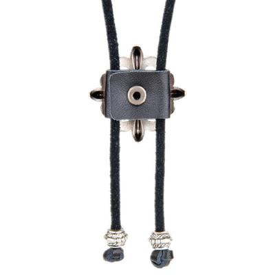 Gravata Bolo Americana Masculina Western Metal Cruz Pingente Flor Amuleto Colar Cowboy