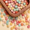 100Pcs 7mm Acrylic Colored Heart Letter Beads DIY Material Jewelry Bracelet Necklace Accessories