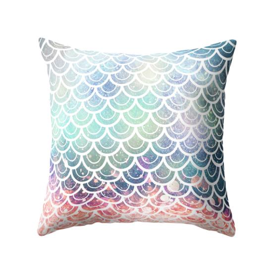 Multicolor Fish Scale Throw Pillow Case Cushion Cover Sofa Bed Car Cafe Decor