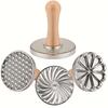 [Zinc Alloy Cookie Stamp] 1pc Zinc Alloy Cookie Stamp Mold with Floral Swirl Pattern | Ergonomic Handle Precision Baking Tool for Cookies, Cupcakes