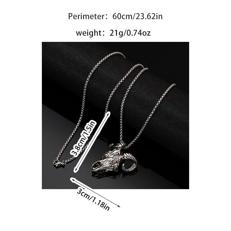 Mode Vintage Diablo Totenkopf Halskette Rabe Schafskopf Gothic Hip Hop Punk Rock Pulloverkette